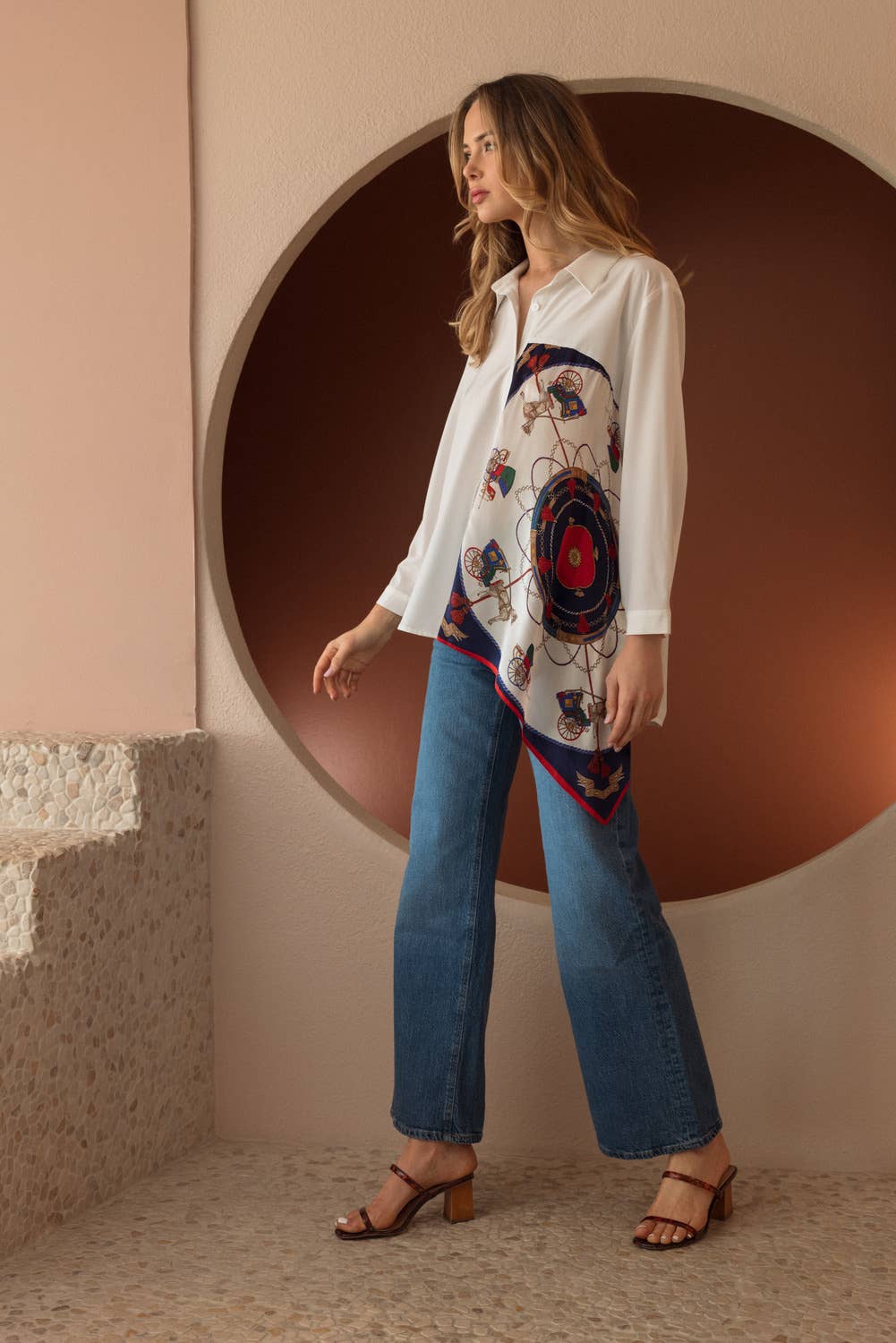 Jess Asymmetric Print Top