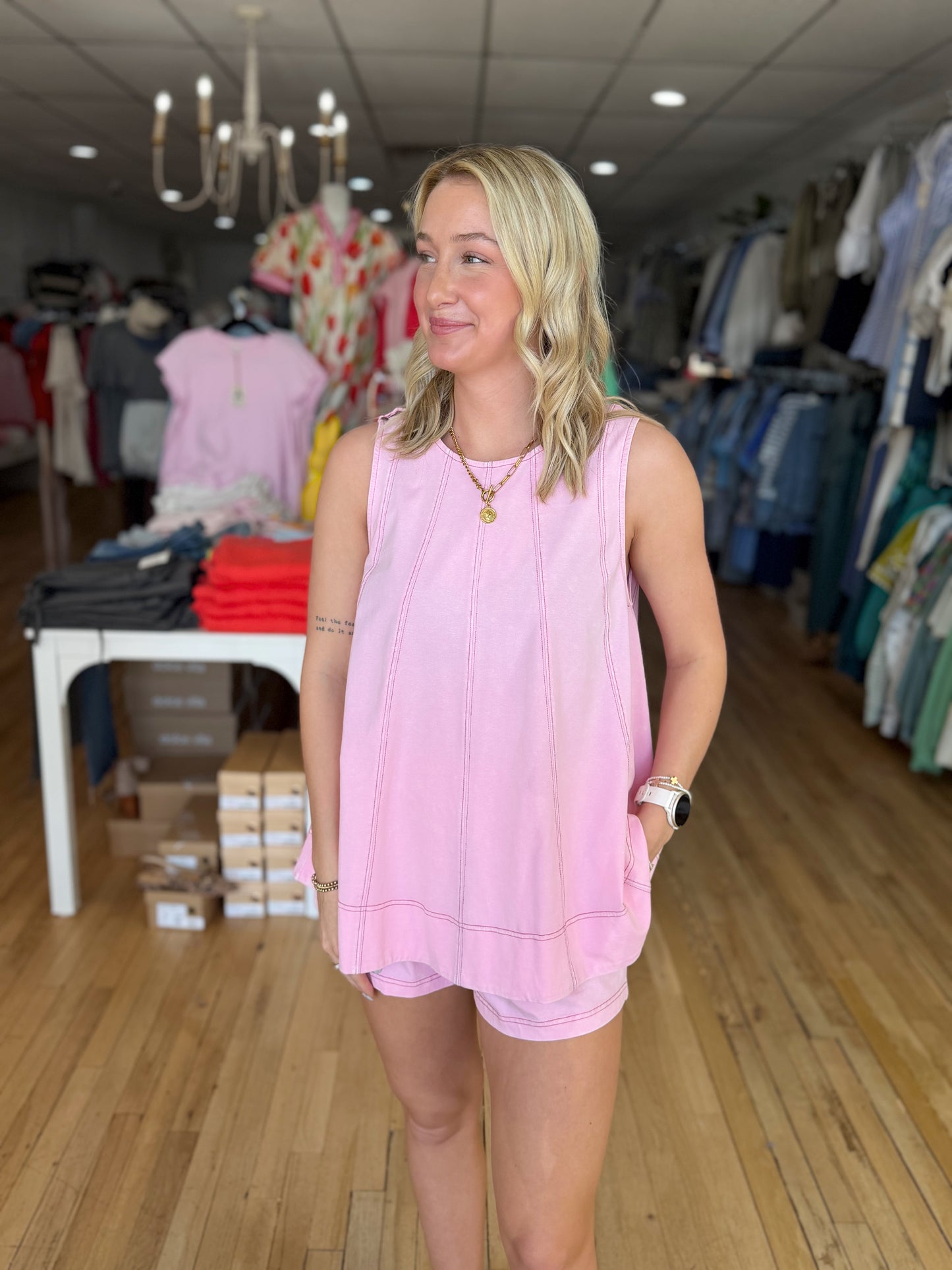 sweet pink short set