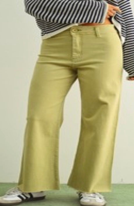 STRAIGHT WIDE LEG DENIM PANTS