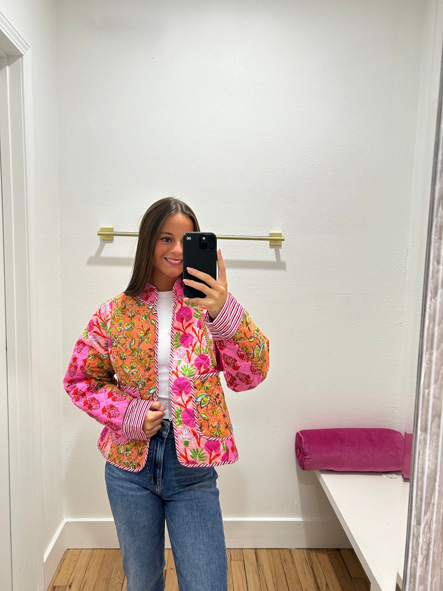 Patchwork reversible quilted jacket