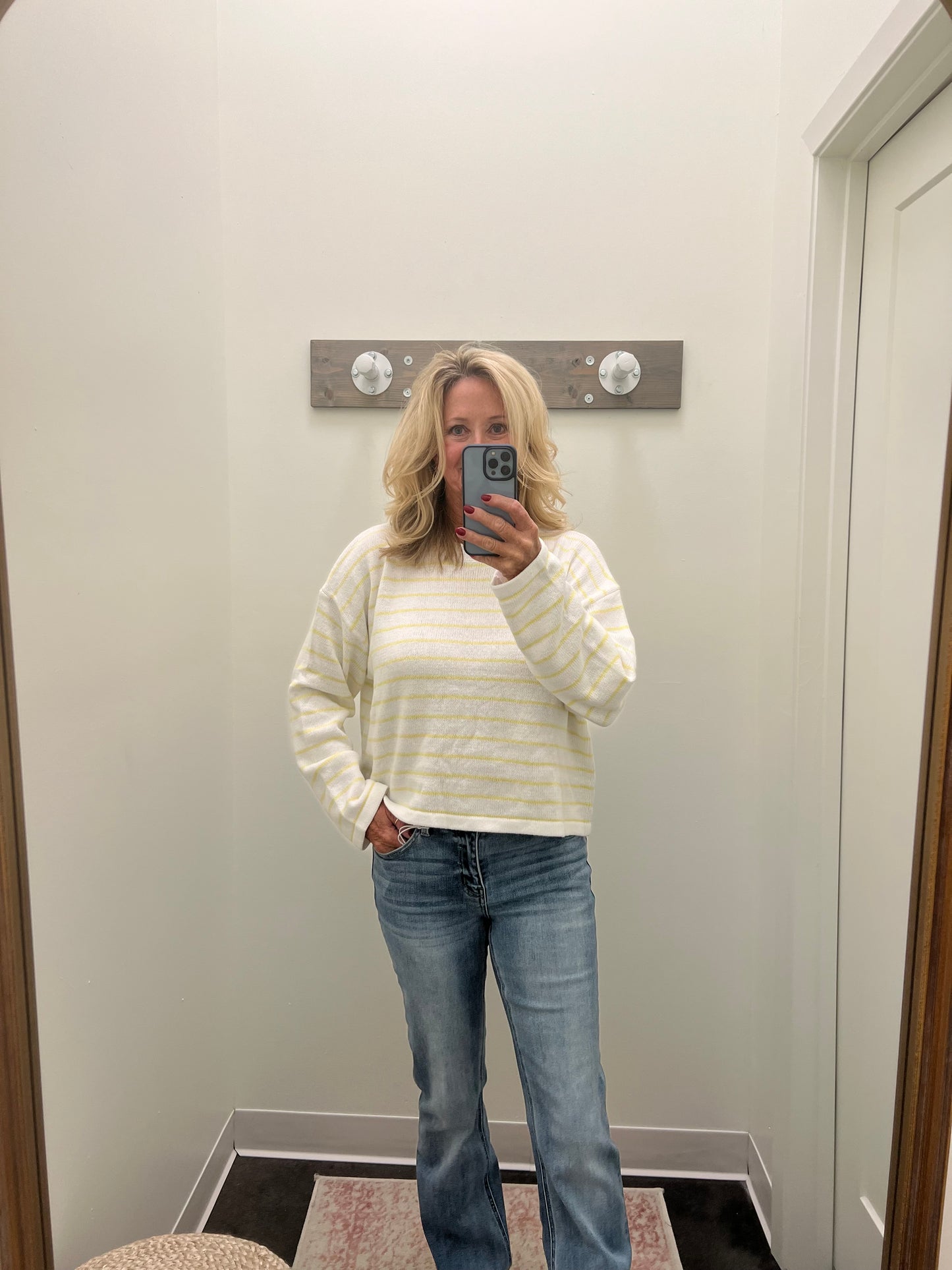 Ivory/lemon stripe sweater
