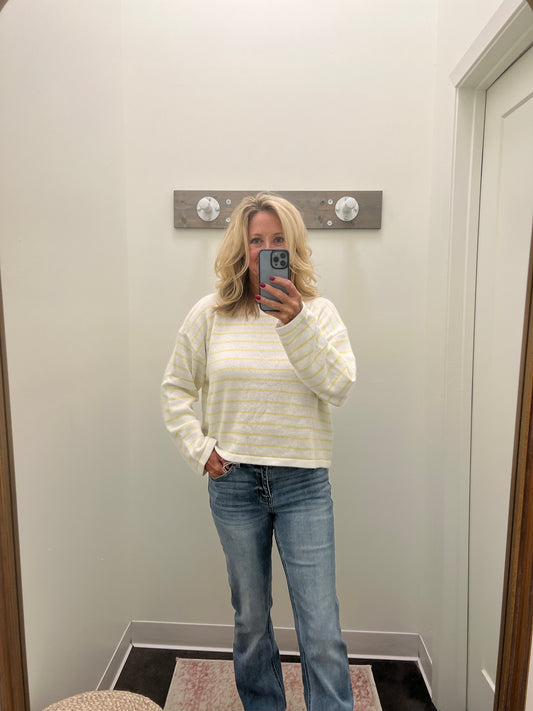 Ivory/lemon stripe sweater