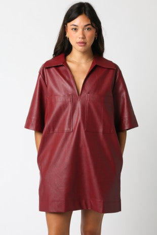 Sassy pleather mini dress