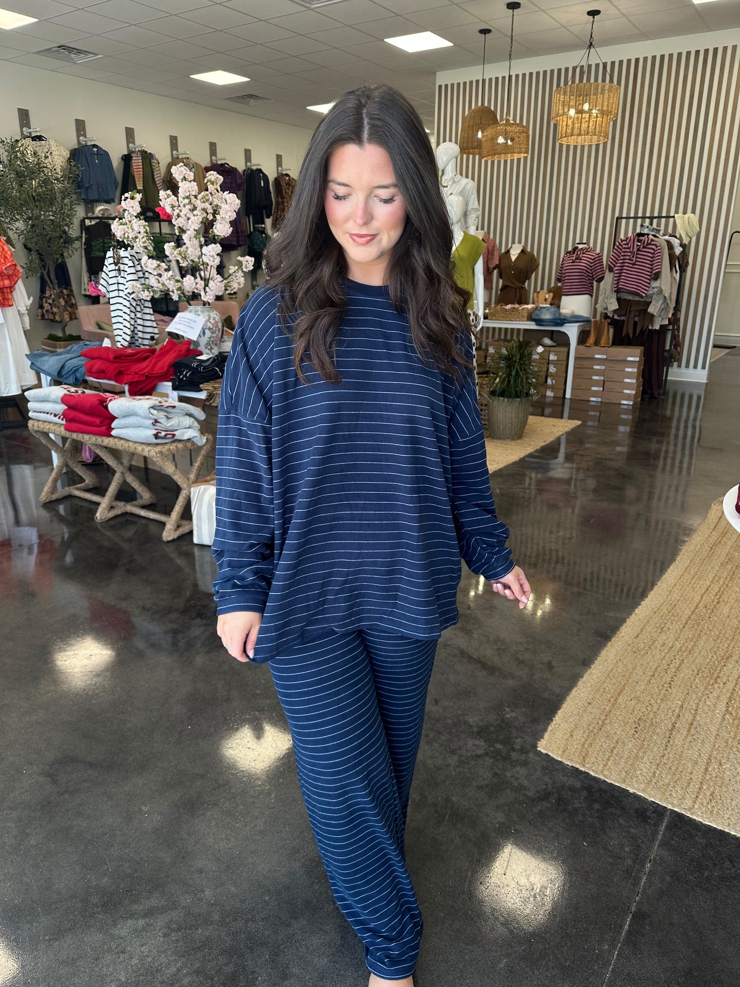 Navy fleece oversized top