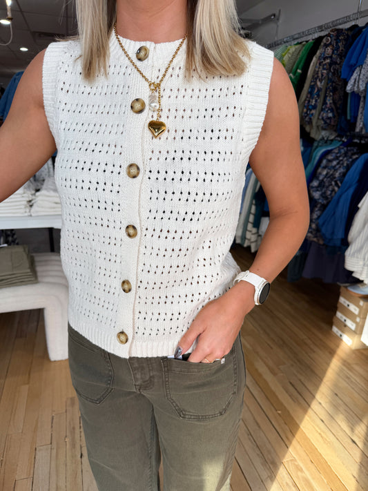 Pointelle Shell Vintage Ivory SANCTUARY