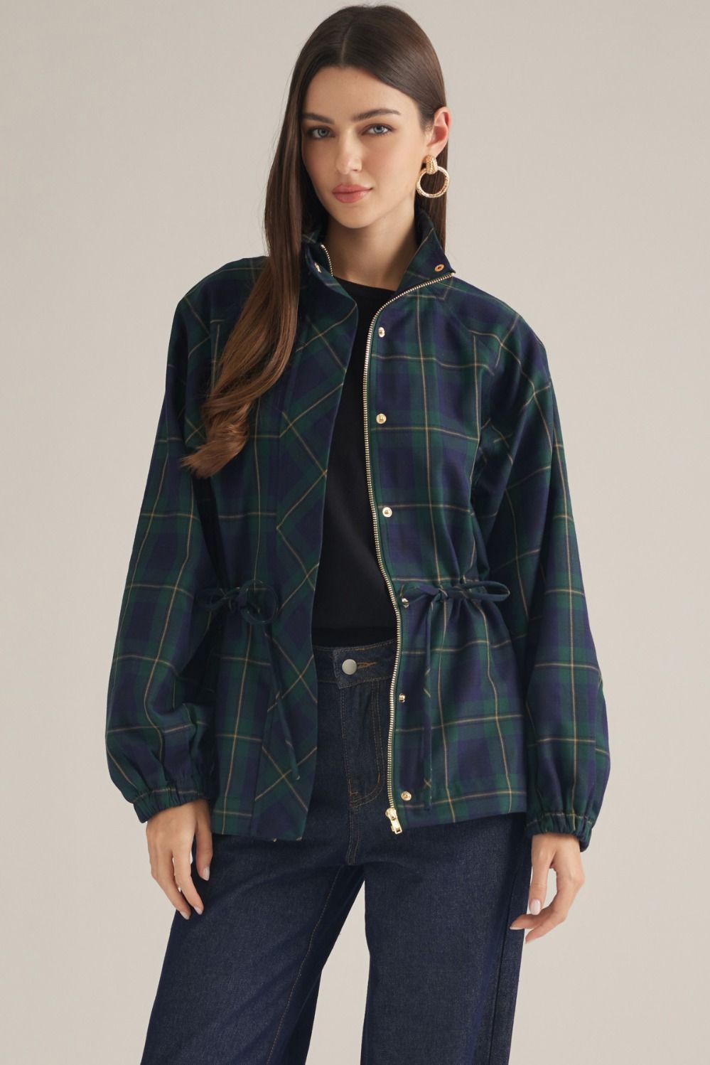 Navy/Green plaid jacket