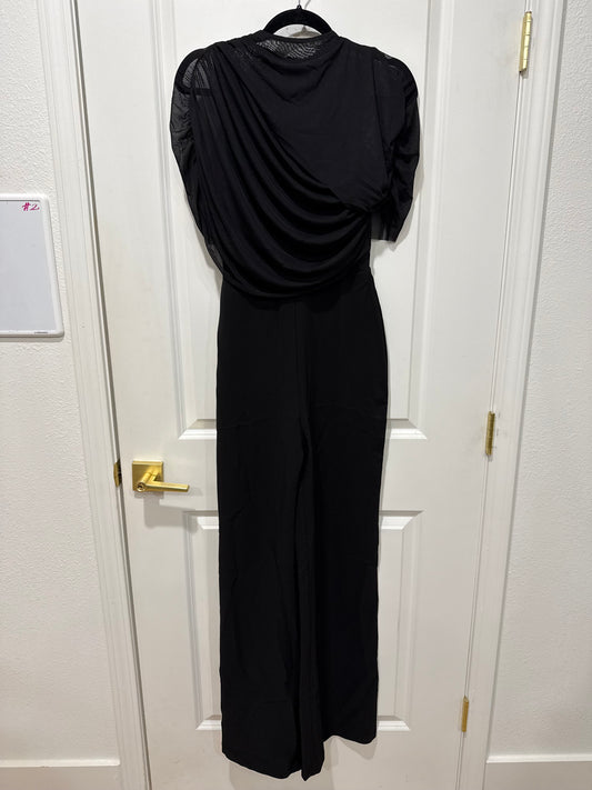 ASYMMETRIC CAPE JUMPSUIT