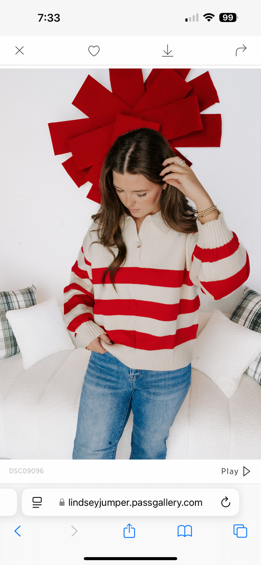 Collared stripe sweater (2 colors)