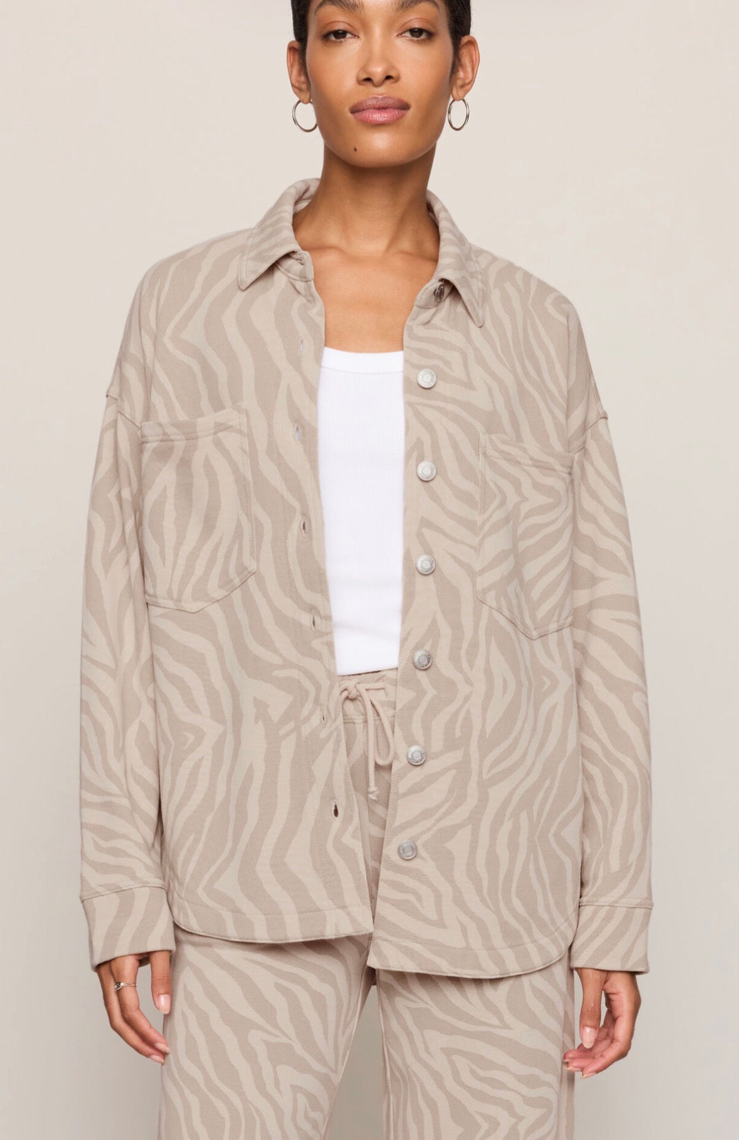 All Day Knit Zebra Jacket Soapstone - Z Supply