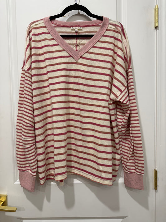 Pink stripe l/s shirt