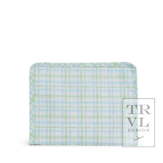 Roadie Medium - Classic Plaid Green Zip Pouch