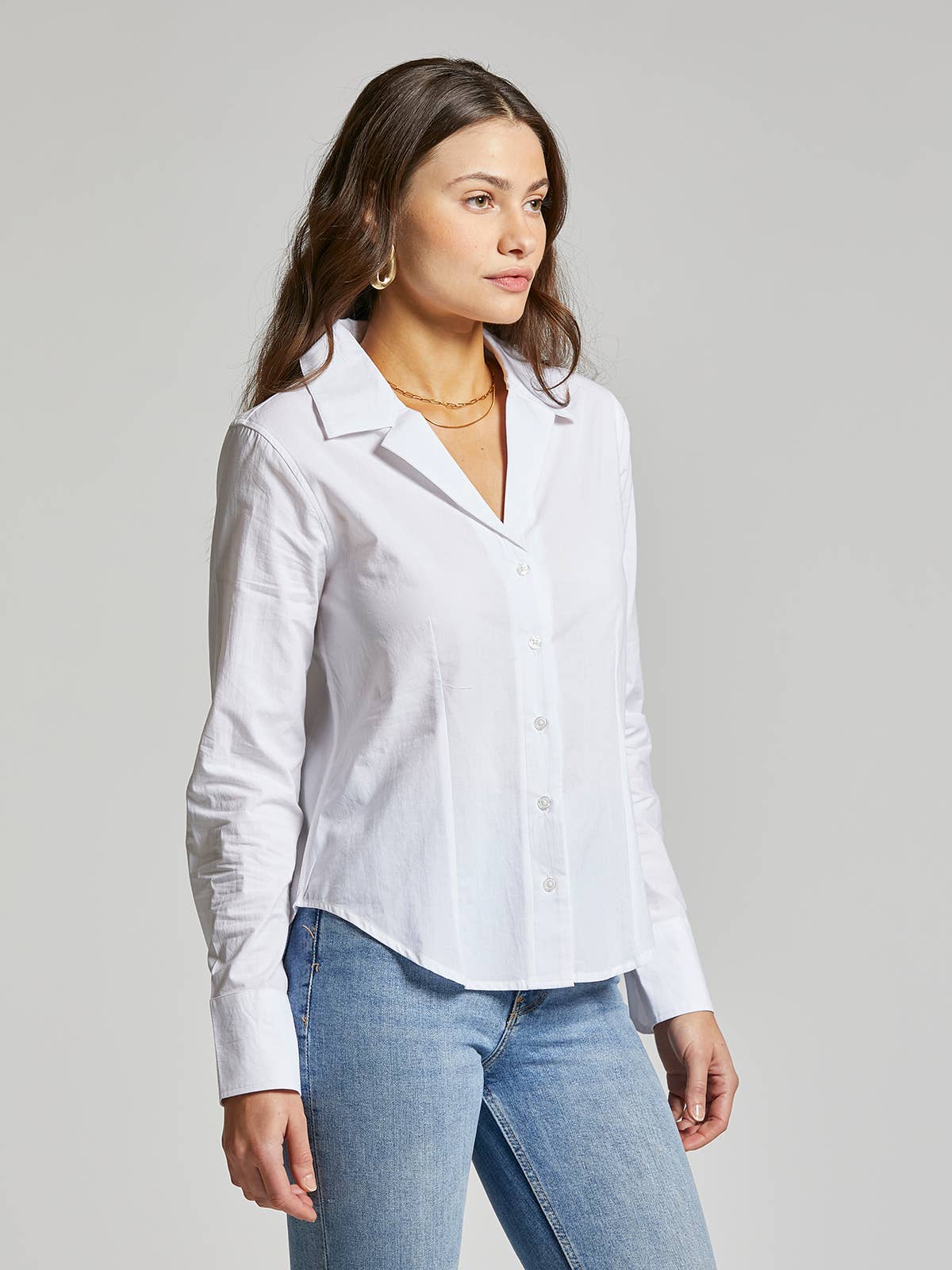 Cotton Button Up Shirt - DIONNE TOP