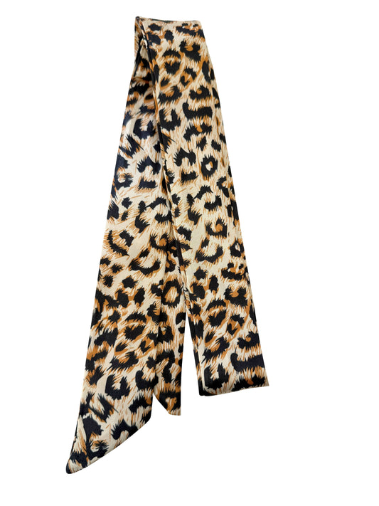 Knotted Cheetah Print Scarf Necklace