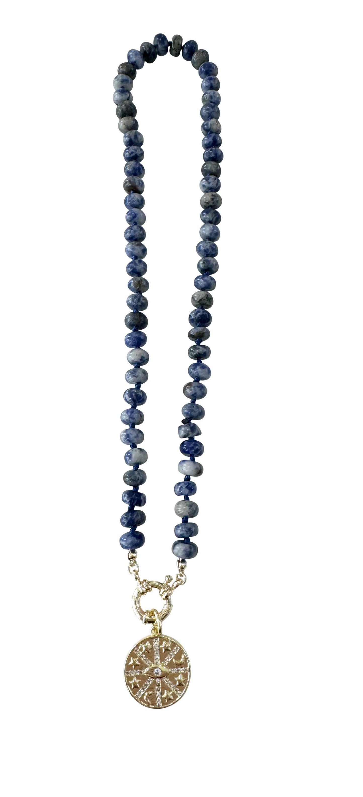 Bria Stone Necklace- Navy Sodalite