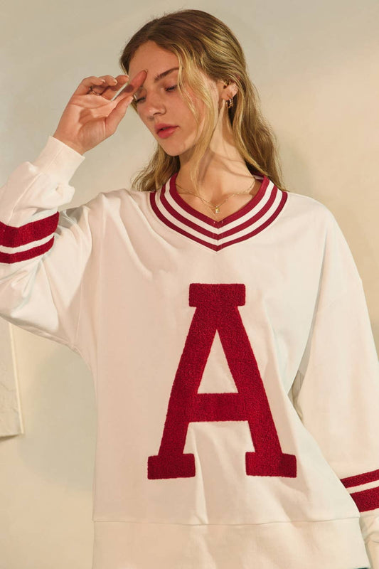 Varsity-inspired Pullover