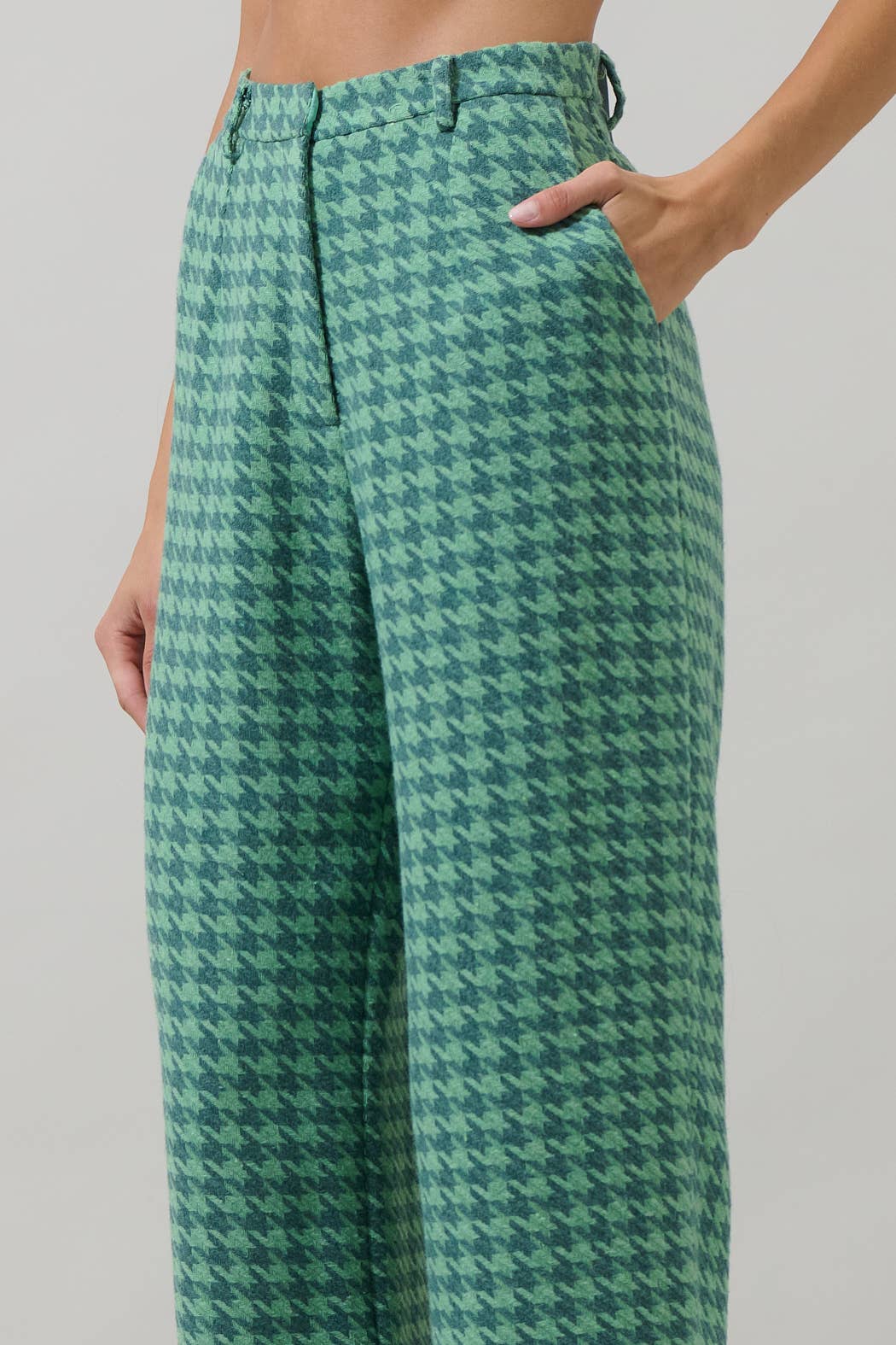 Levana Houndstooth Noemy Pleated Pants
