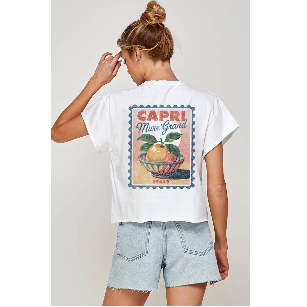 CAPRI ITALY VINTAGE  GRAPHIC  VINTAGE GRAPHIC CROP TOP