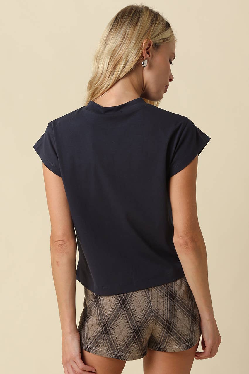 Valerie Cap Sleeve Crop Tee