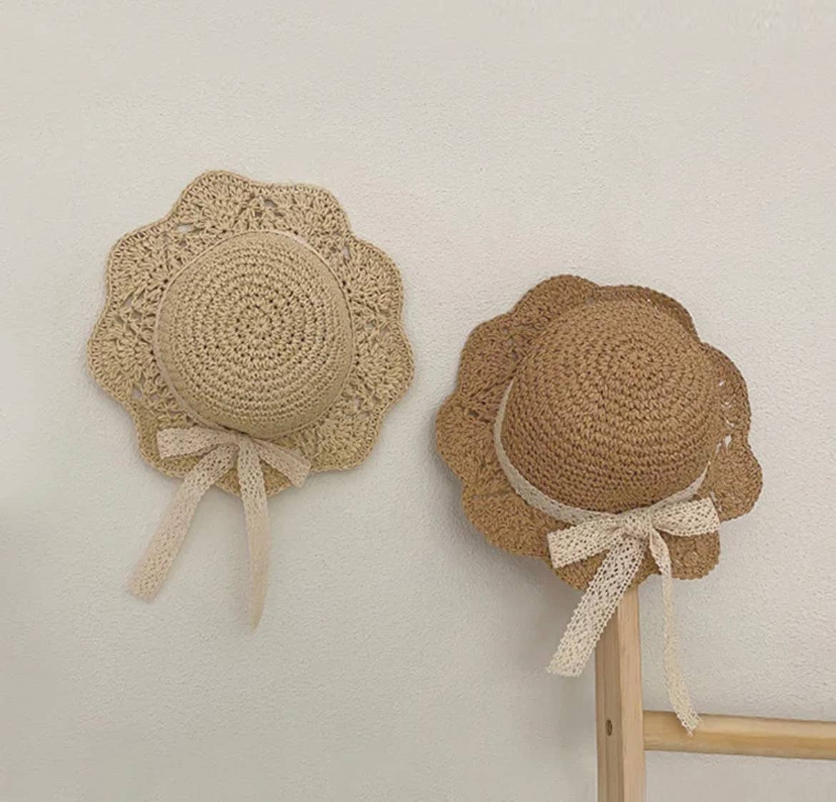 Straw Hat Baby/Toddler Sun Hat or Beach Hat