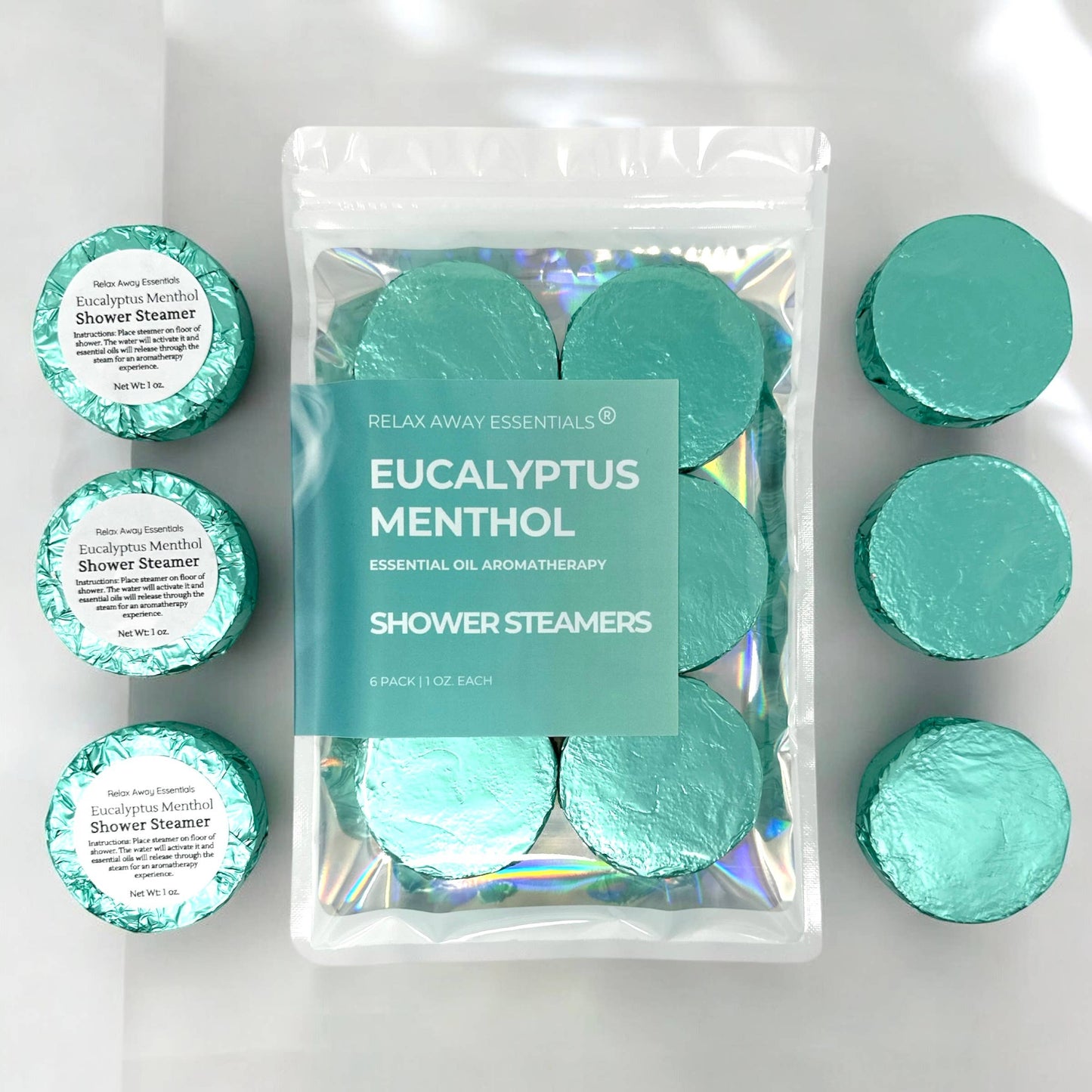 Eucalyptus Menthol Shower Steamers 6 Pack - Made in USA