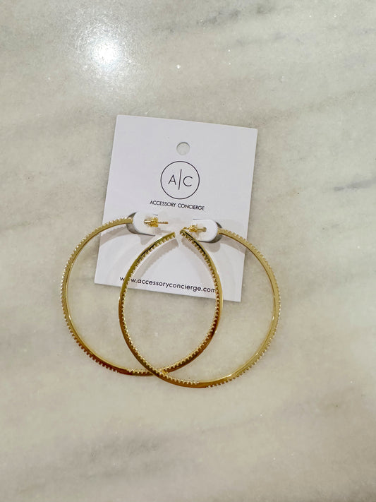 Perfect Pave Hoop Earrings Large