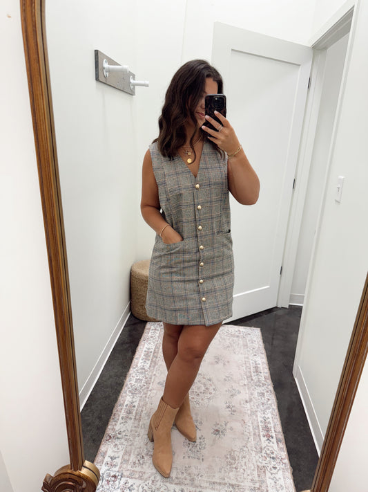 Plaid Vest Dress