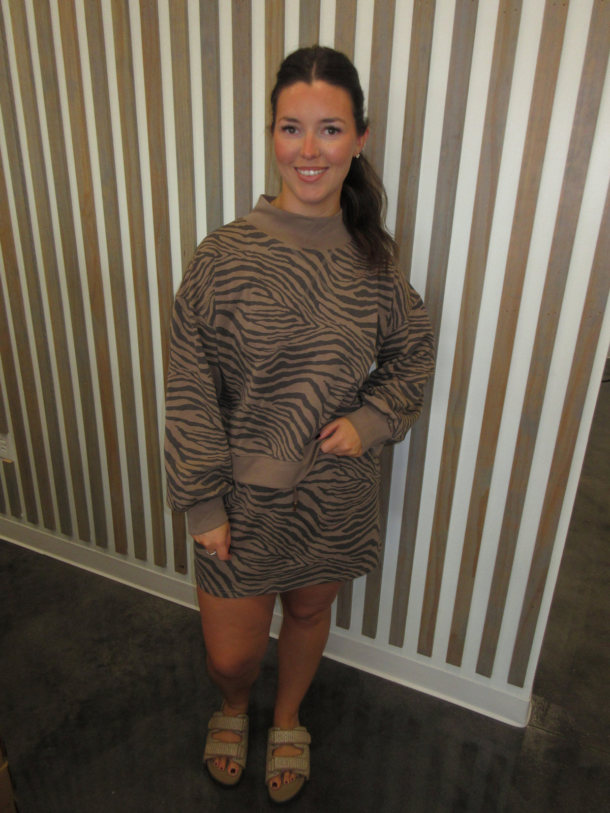 Zebra mocha skort set