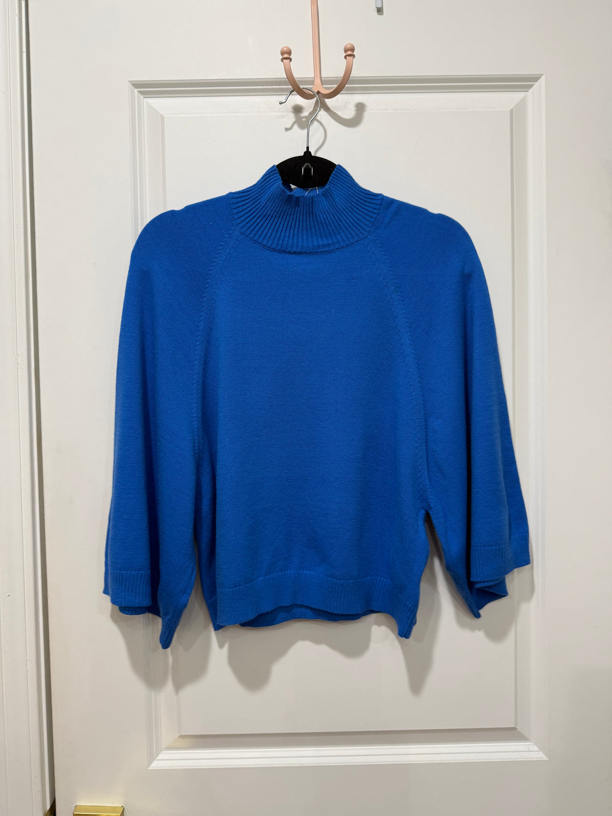 royal blue mock neck sweater