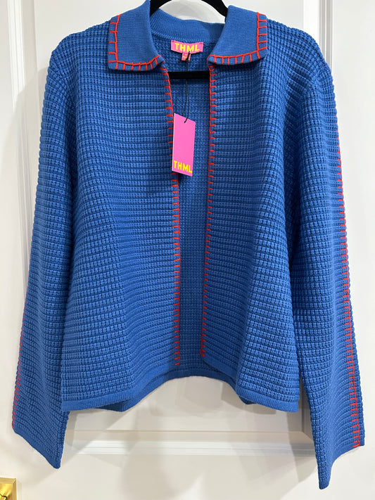 libby knitted blue cardigan