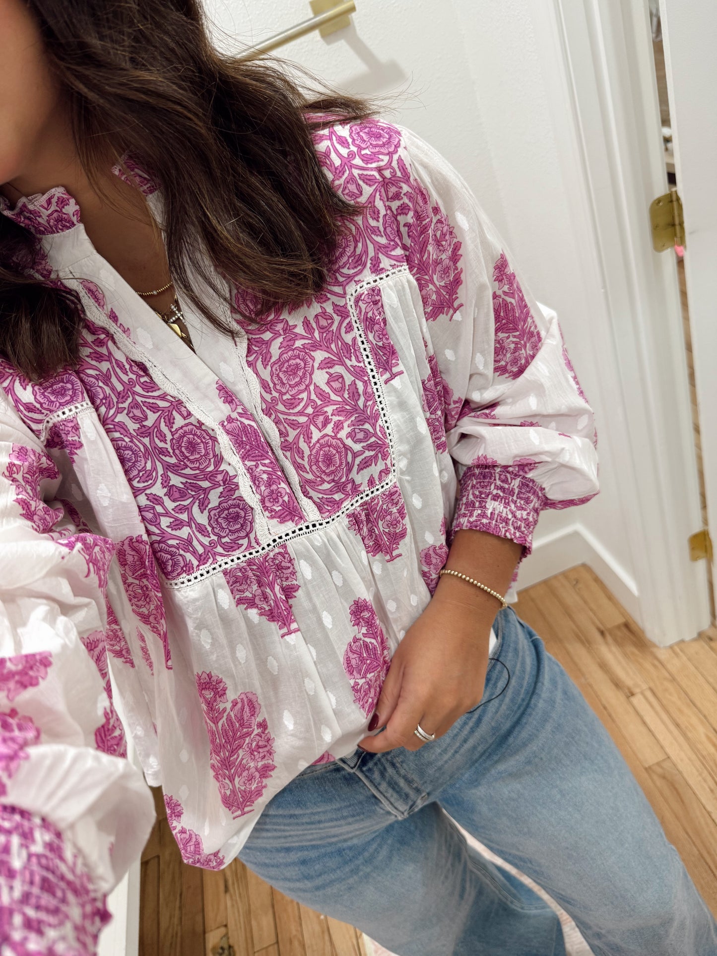 talli long sleeve flower print top