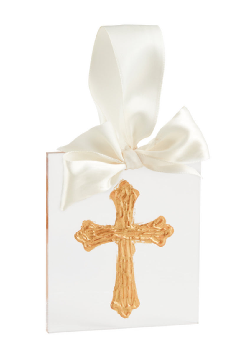 CROSS GOLD ACRYLIC ORNAMENT