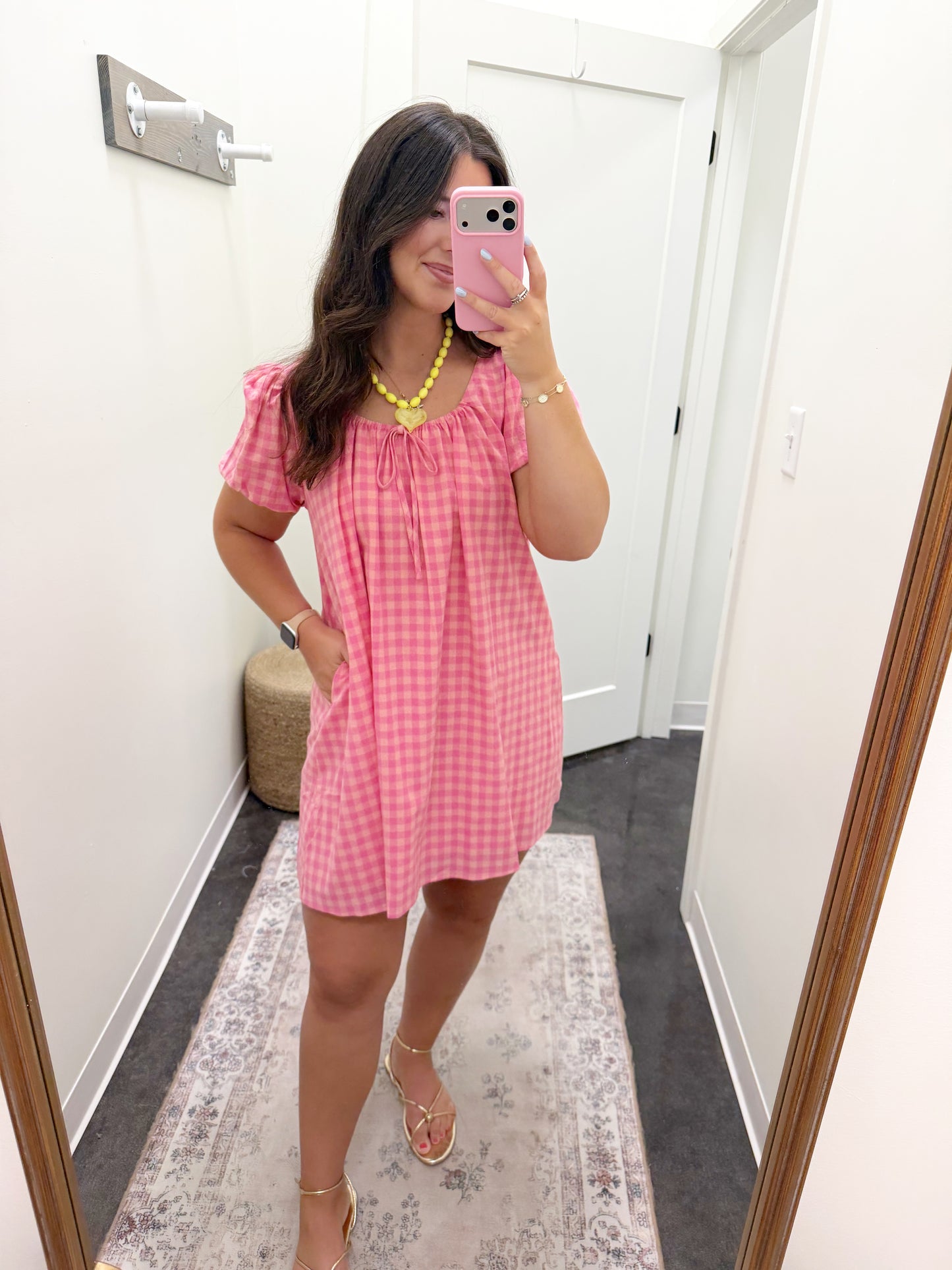 gingham mini dress