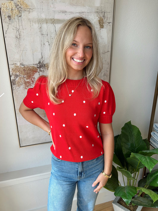 Red dot sweater
