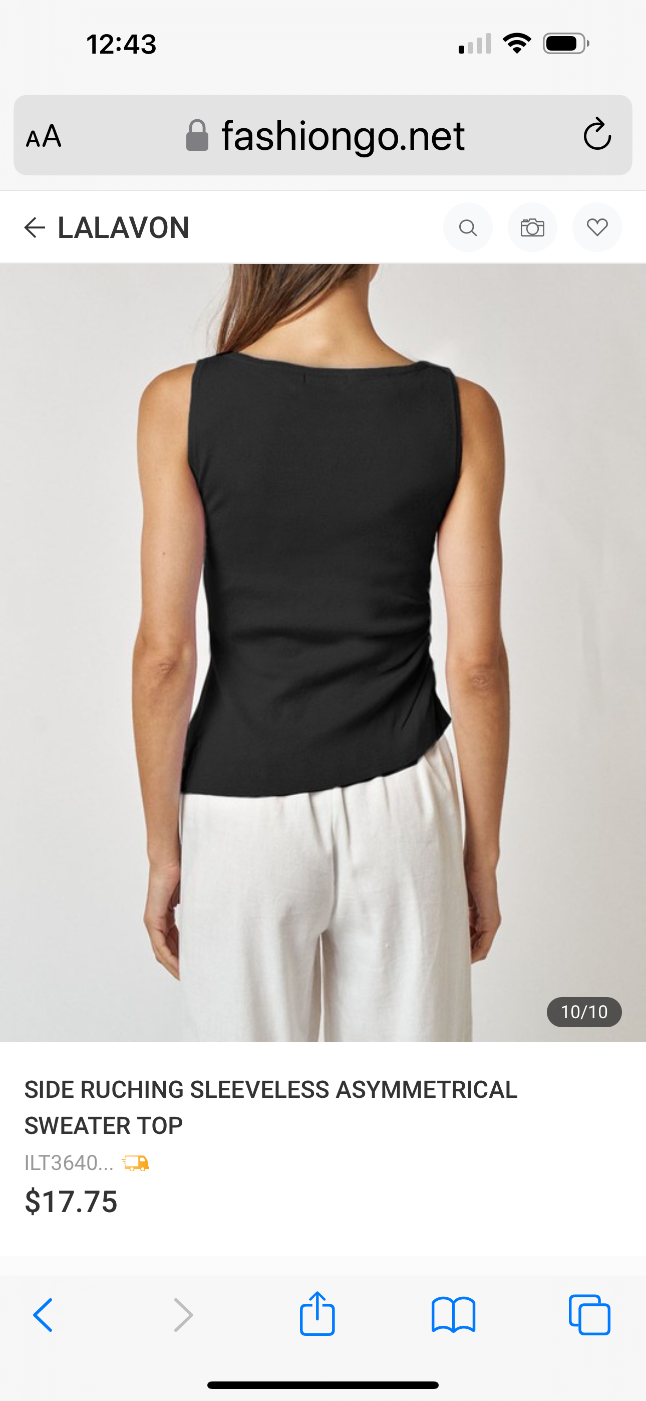 SIDE RUCHING SLEEVELESS ASYMMETRICAL
SWEATER TOP - multiple colors