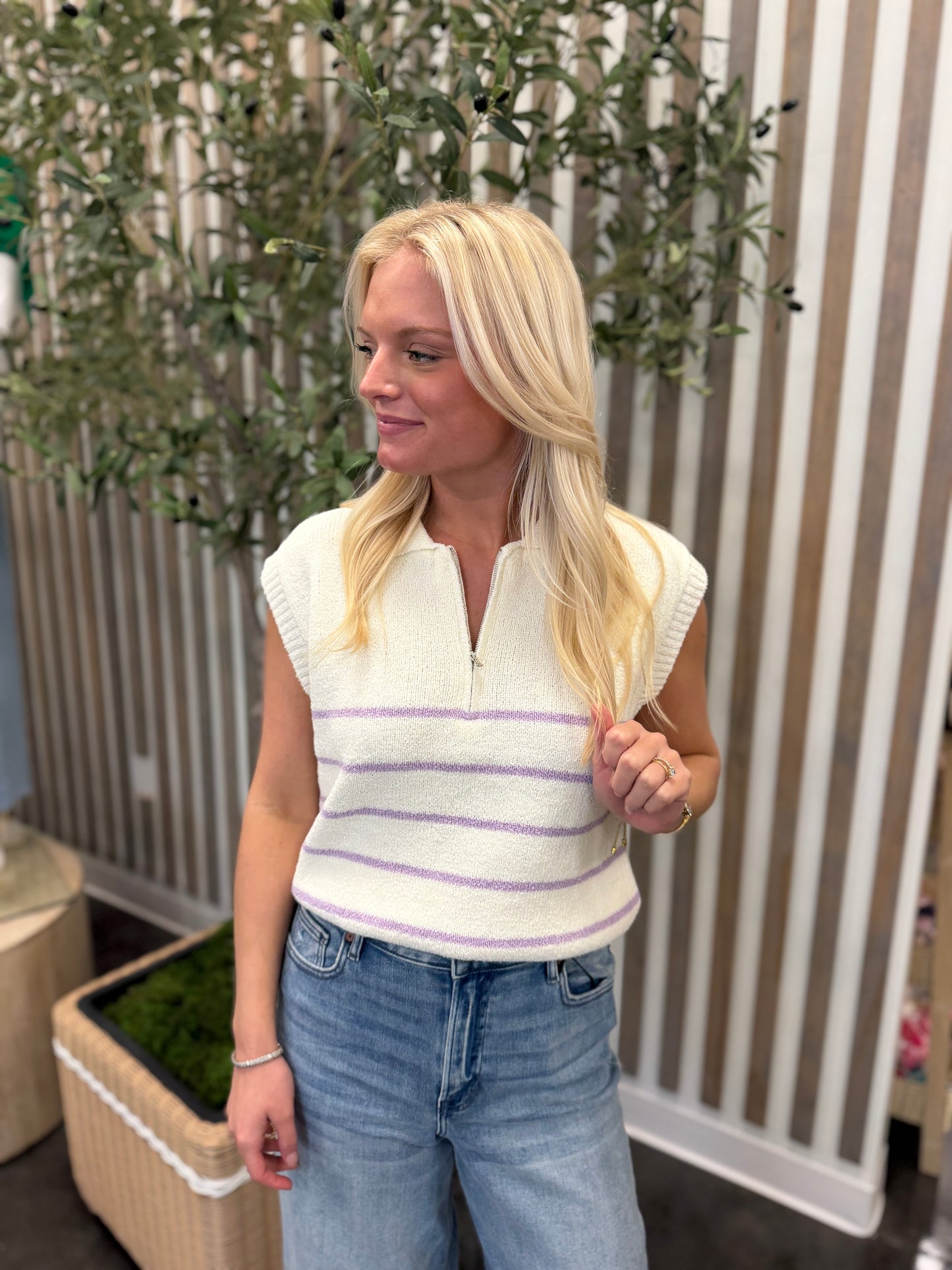 Lavender half zip Sweater