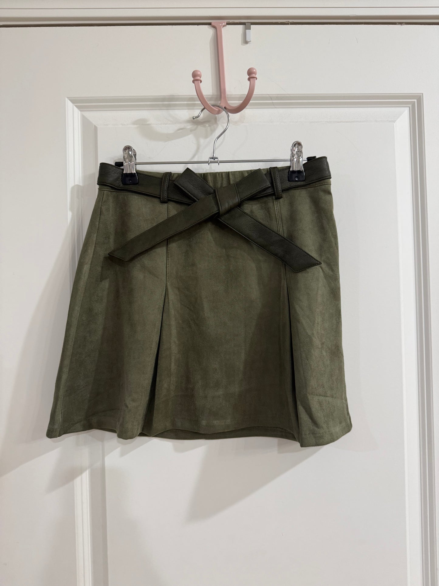 Olive Faux Suede Mini Skirt