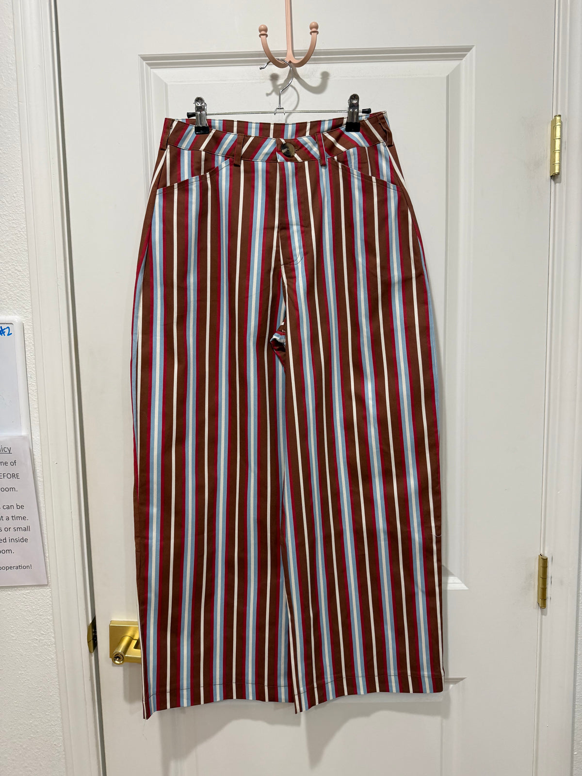 stripe barrel leg pant