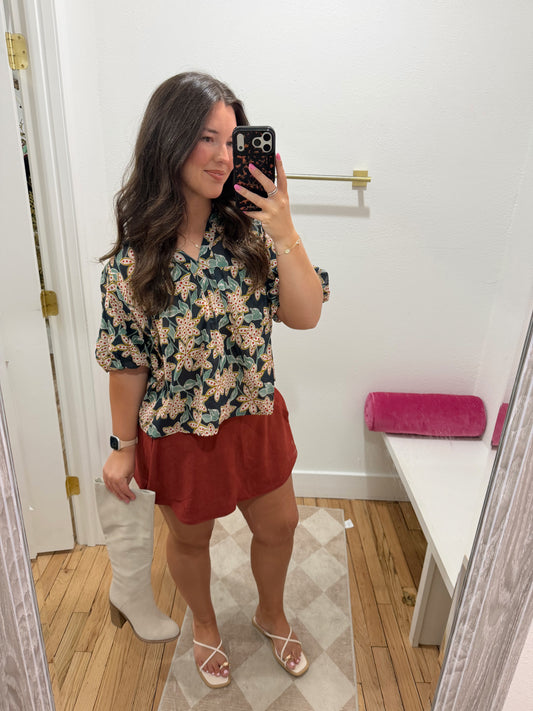 BRICK RED skort