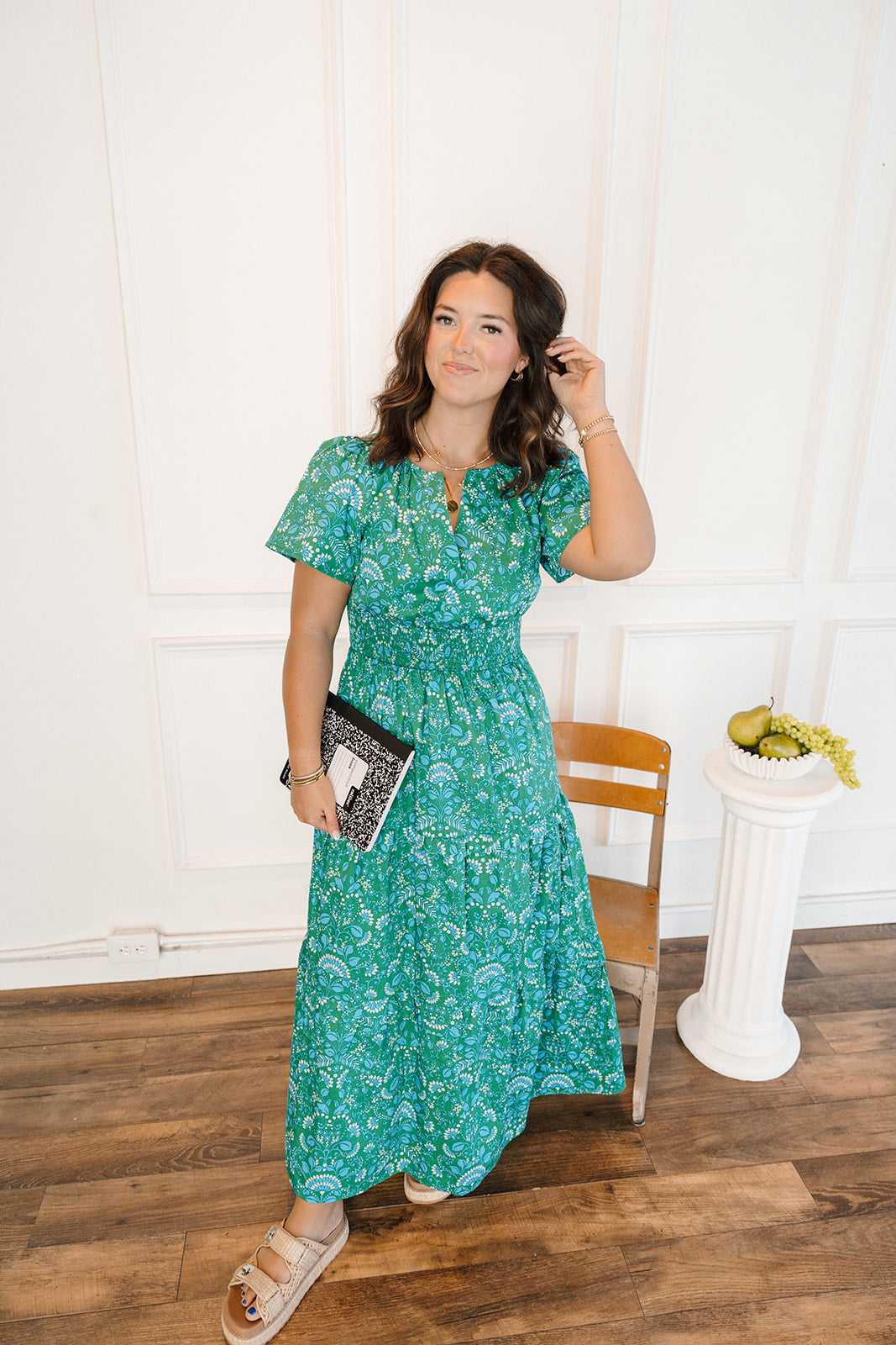 Alina Floral Palmer Poplin Tiered Maxi Dress