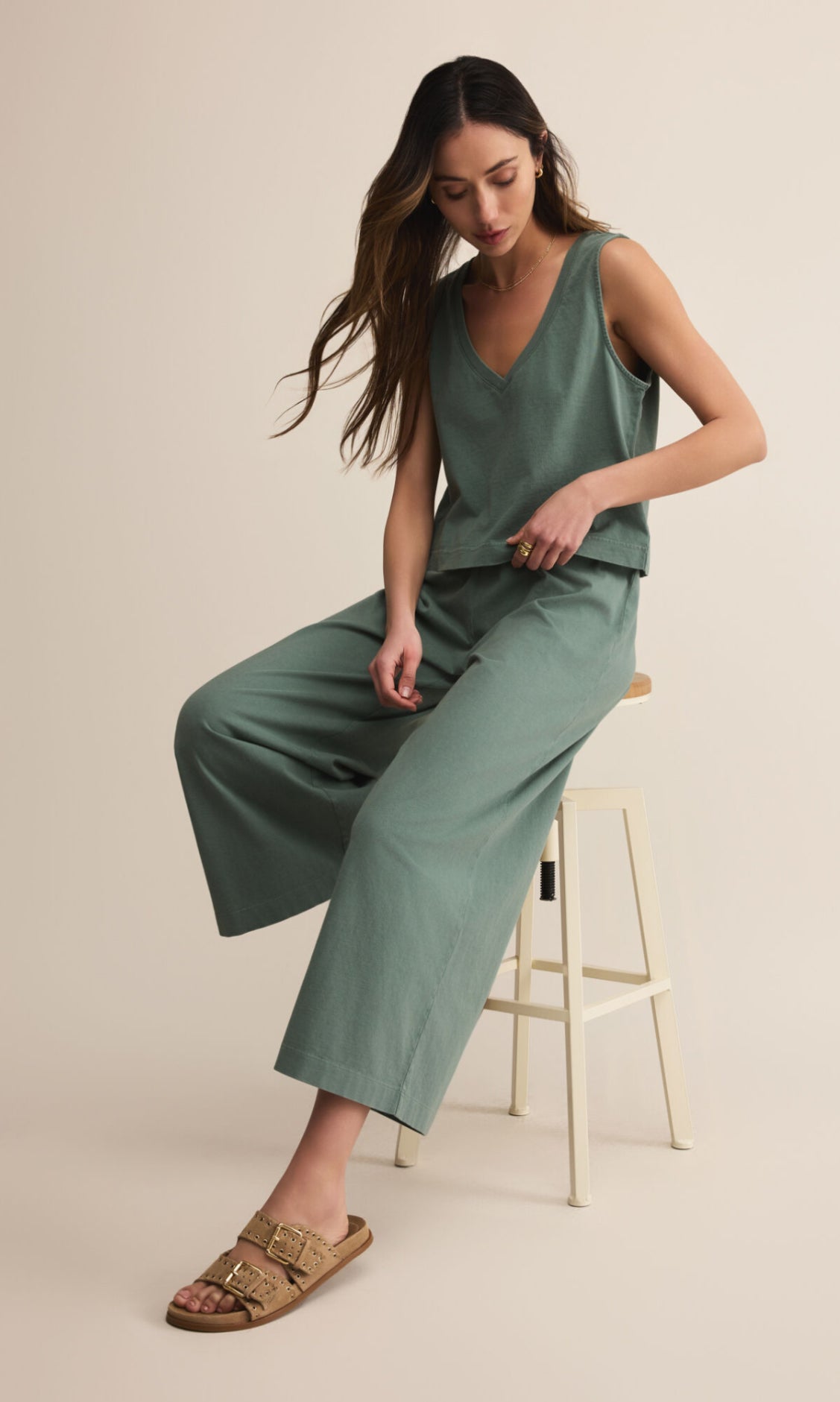 Sloane V Neck Top Hunter green - Z Supply