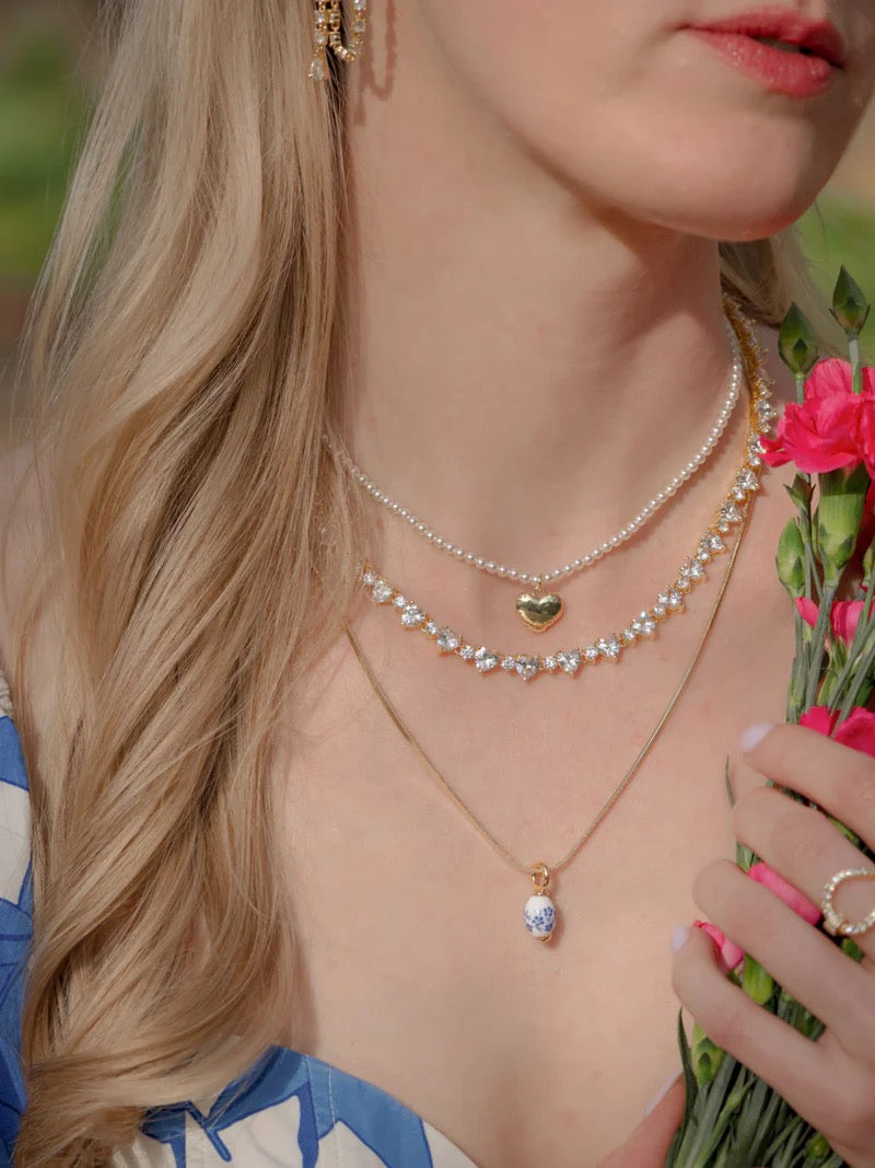 Tilley Puff heart necklace - Kinsey Designs