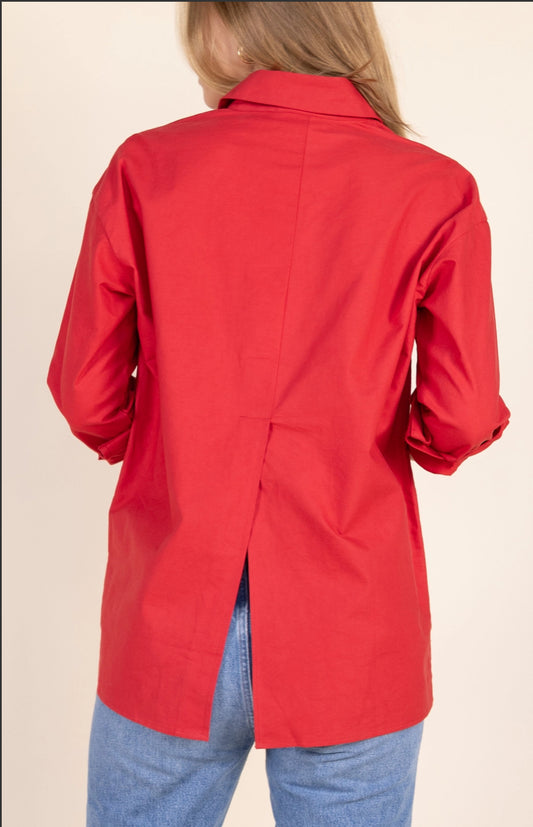 Poplin Slit Top (multiple colors)