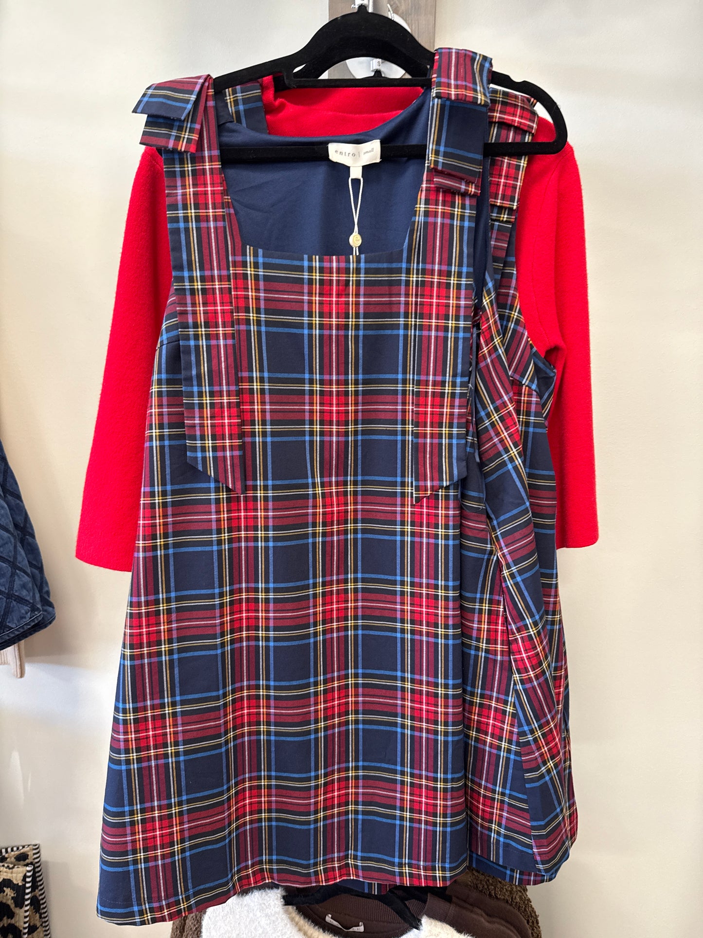 navy plaid dress