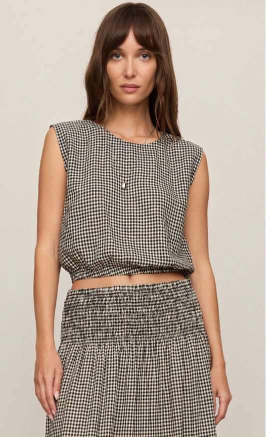 Merit Gingham Top Black - Z Supply