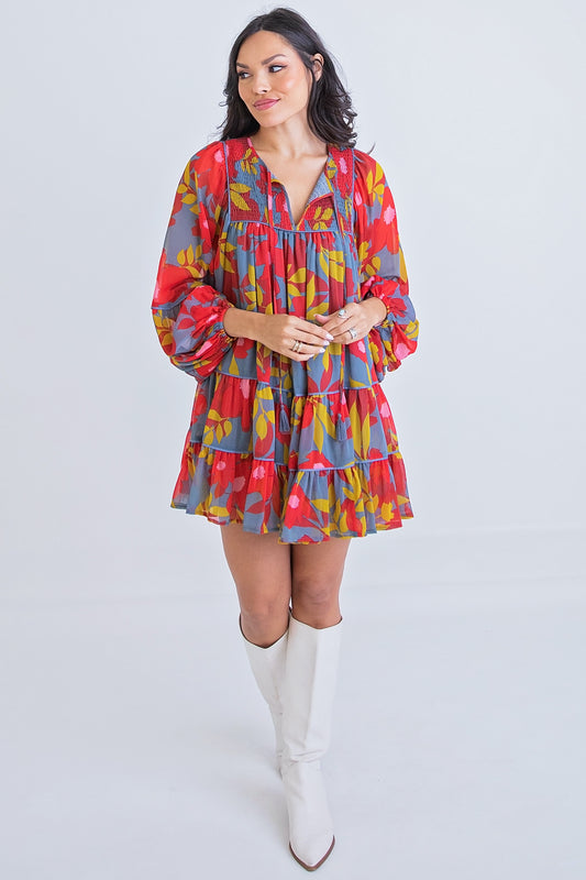 Floral Chiffon Boho Tier Dress by KARLIE was $110 *final sale*