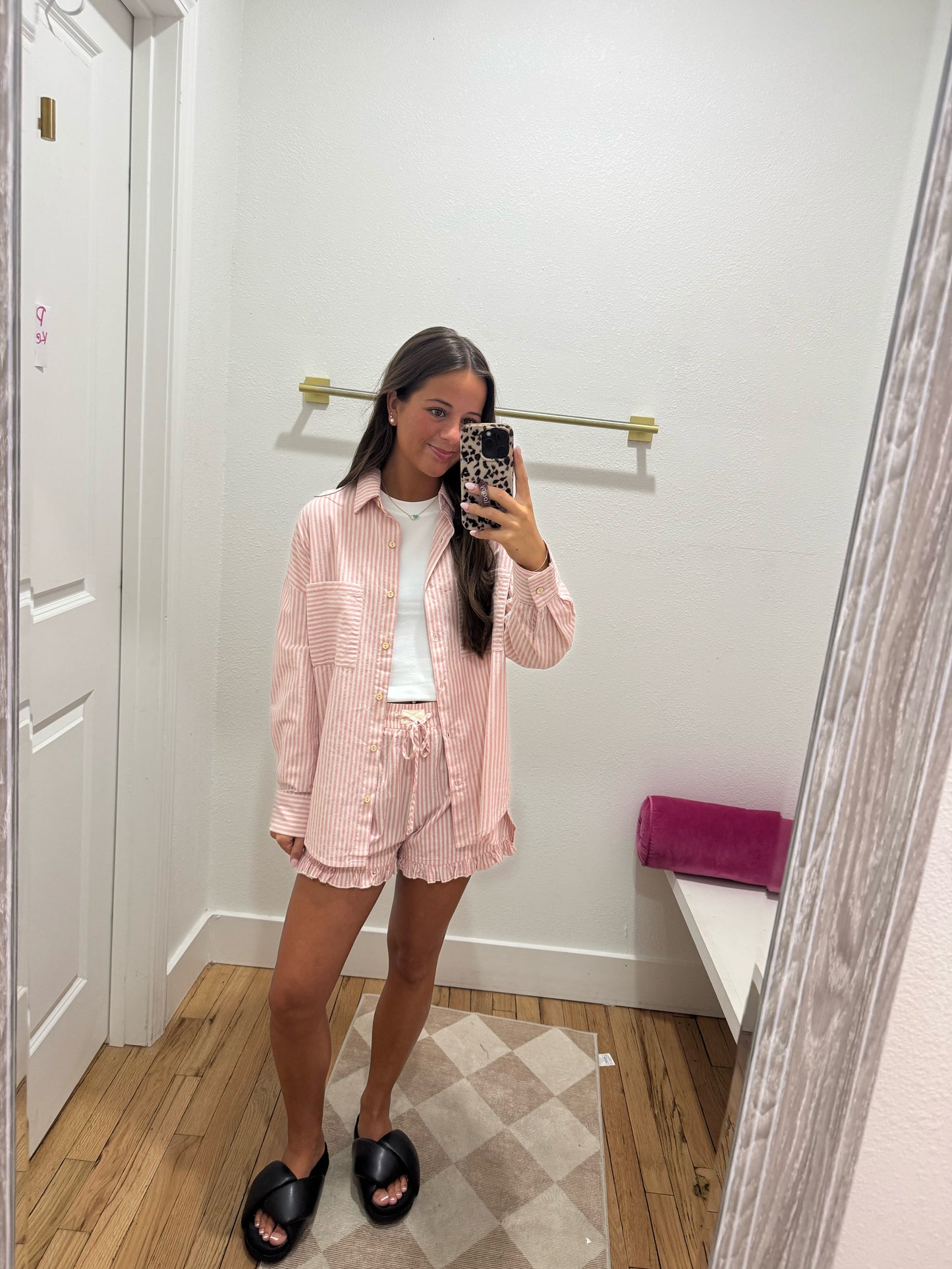 Stripe Ruffle Short Set