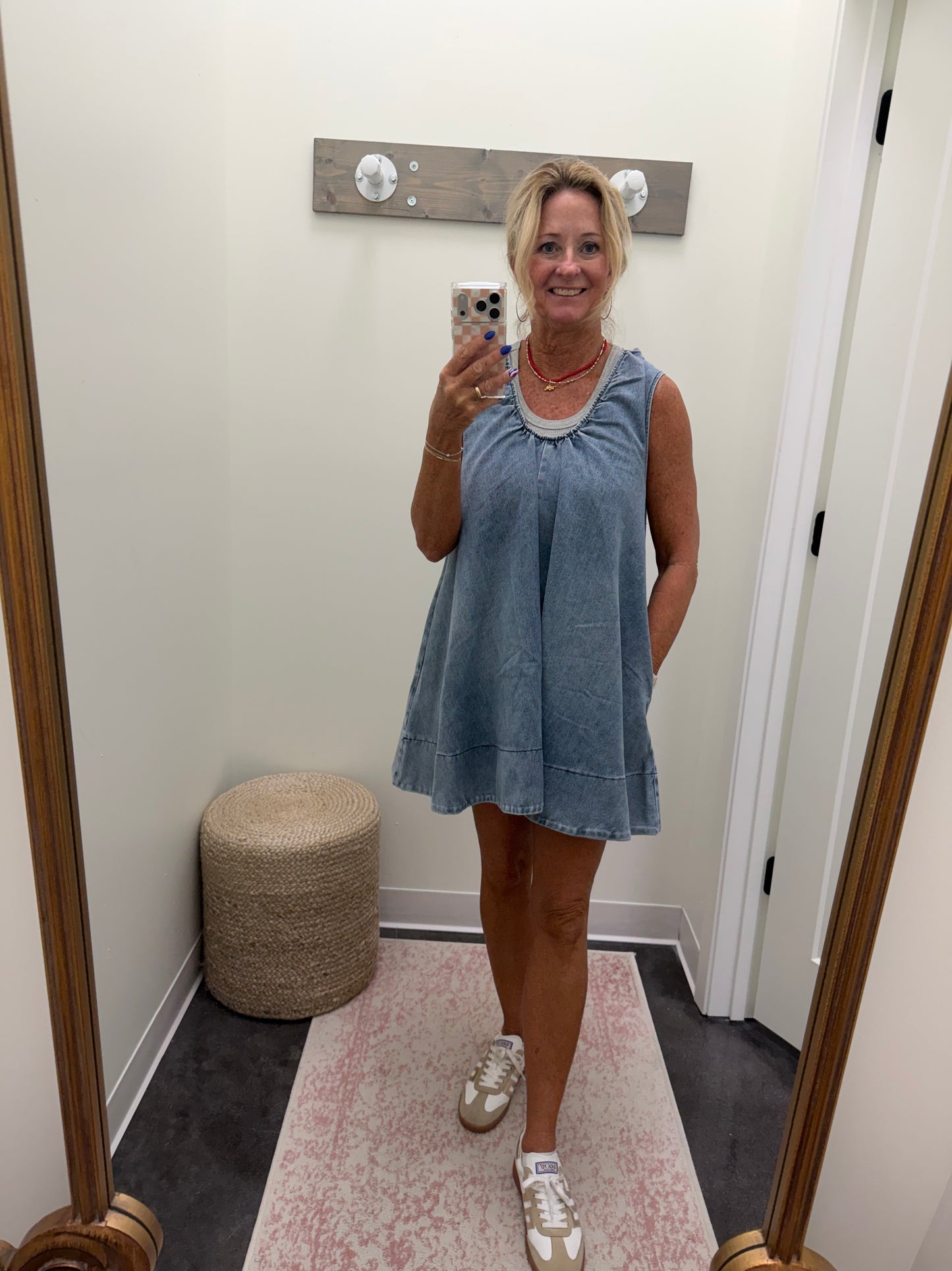 Denim Scoop SIv Less Dress - Karlie