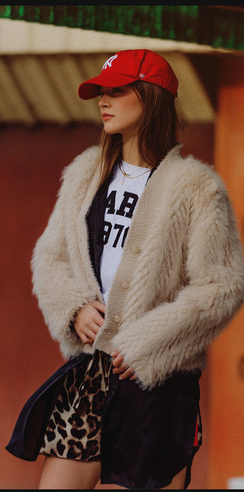 Beige Fur Crop Jacket
