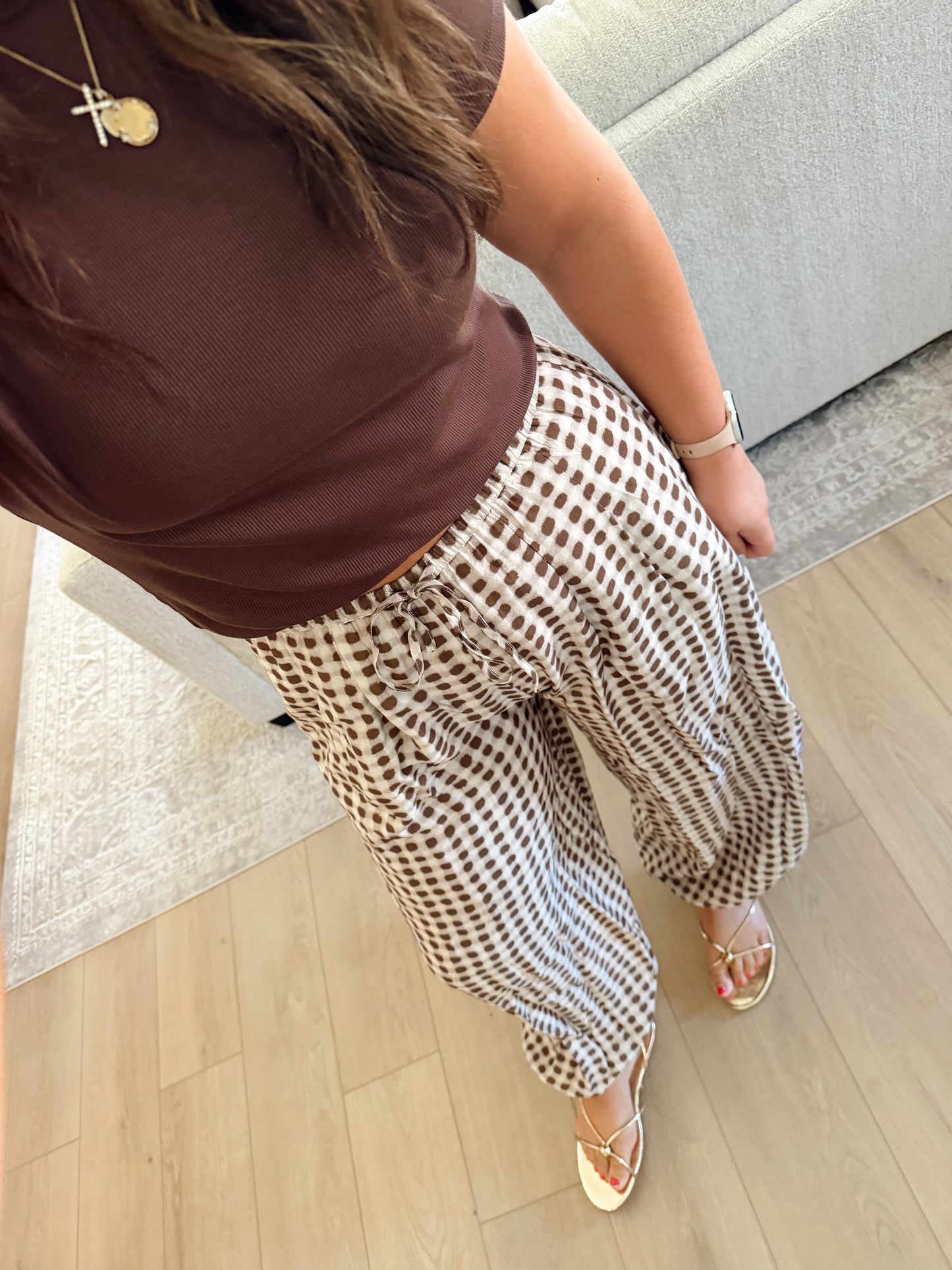 Geo Dot Print Harem pant