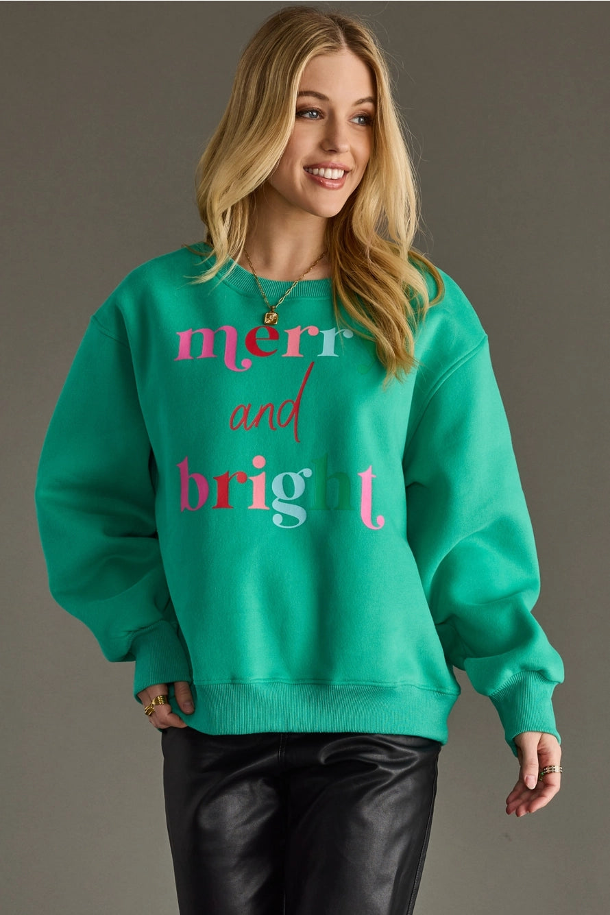 Green merry and bright sweatshirt